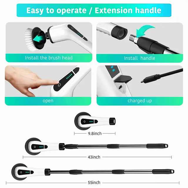 BROSSE DE NETTOYAGE ELECTRIQUE 9 en 1