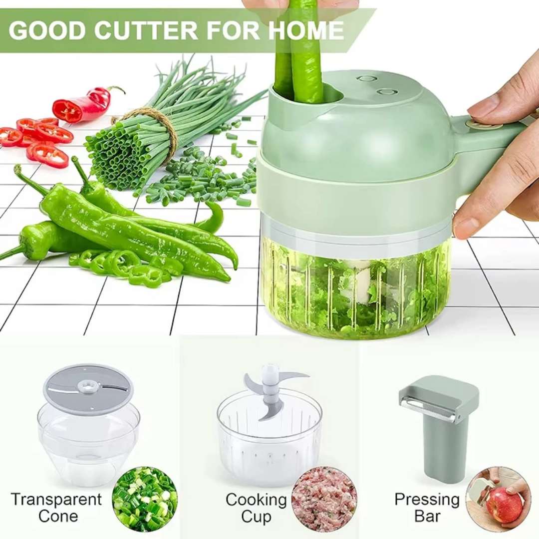 Mini Mixeur électrique & Coupe-Légumes Multifonction 3 -en-1 – Hachez, Coupez, Mixez en 15 sec