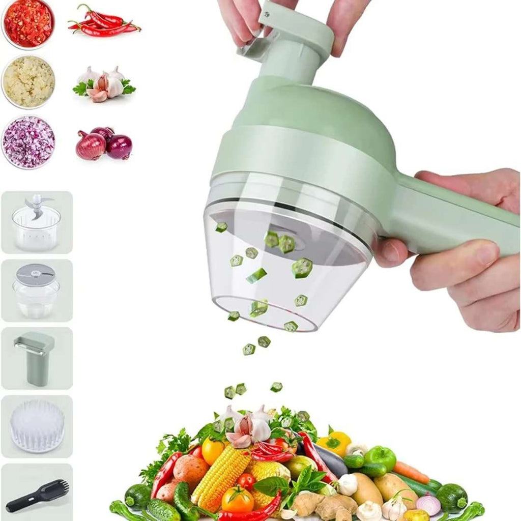 Mini Mixeur électrique & Coupe-Légumes Multifonction 3 -en-1 – Hachez, Coupez, Mixez en 15 sec