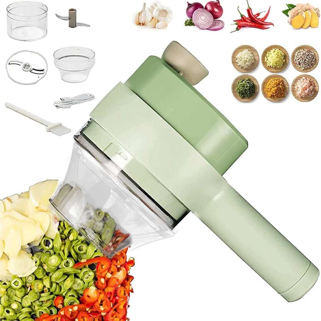 Mini Mixeur électrique & Coupe-Légumes Multifonction 3 -en-1 – Hachez, Coupez, Mixez en 15 sec