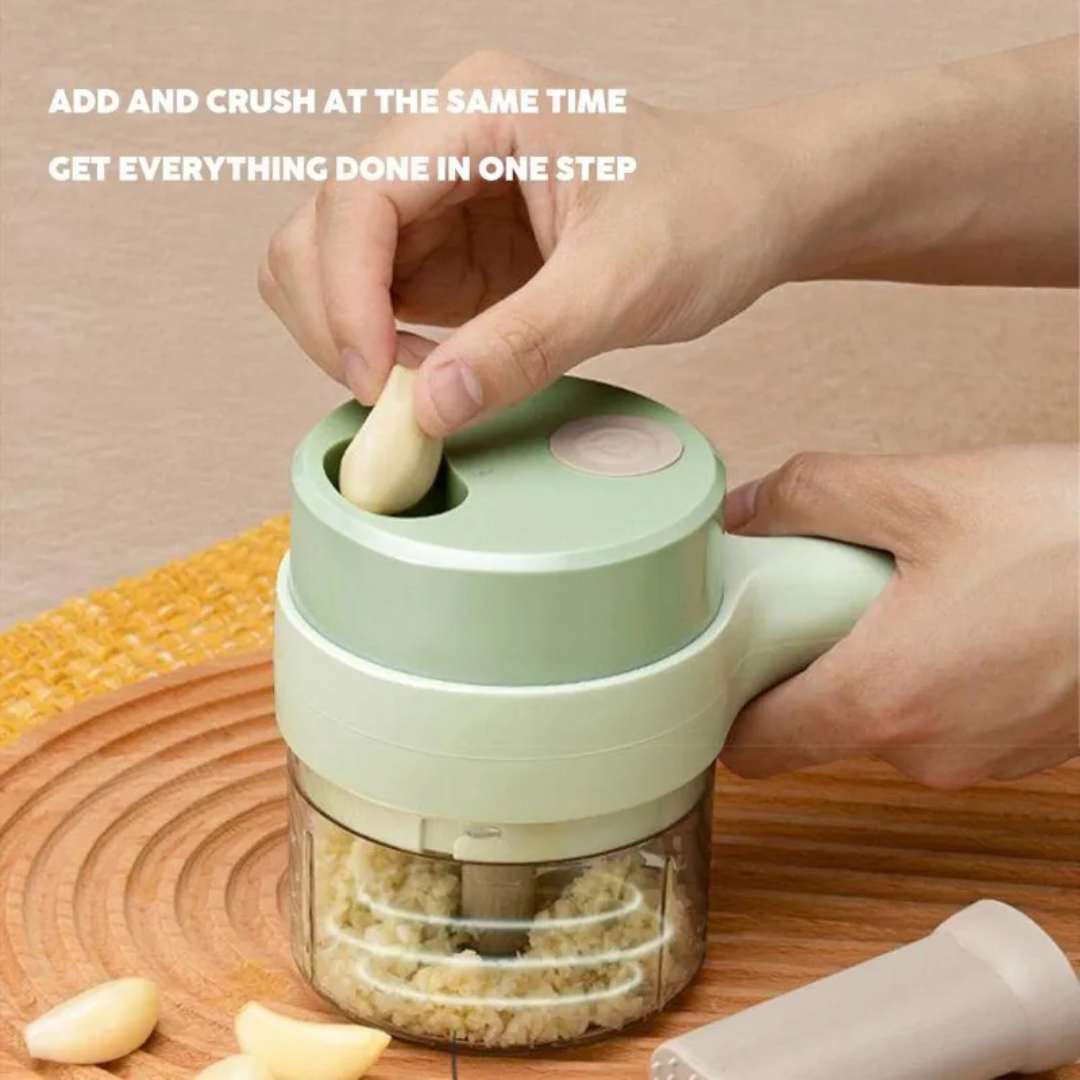 Mini Mixeur électrique & Coupe-Légumes Multifonction 3 -en-1 – Hachez, Coupez, Mixez en 15 sec
