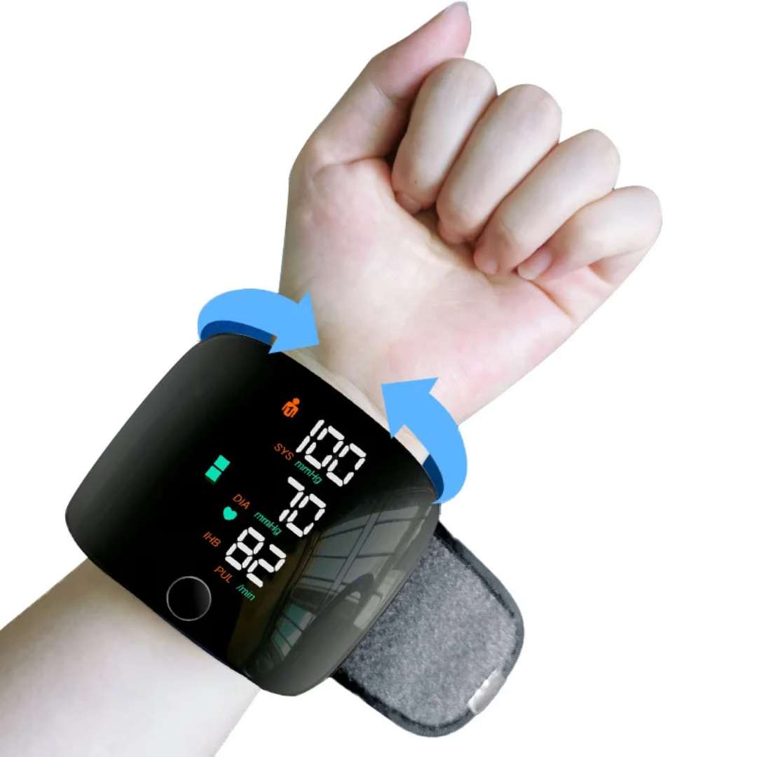 Tensiomètre Électronique au Poignet – Avec Écran LED Couleur & Alerte Santé