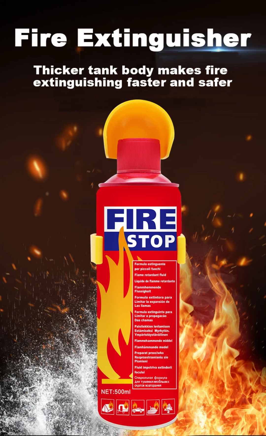 EXTINCTEUR D'URGENCE PORTABLE POUR VOITURE ET MAISON