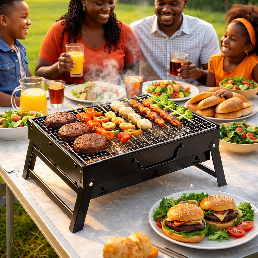 Barbecue Familliale Pliable-Pour brochette et poulet Grillé